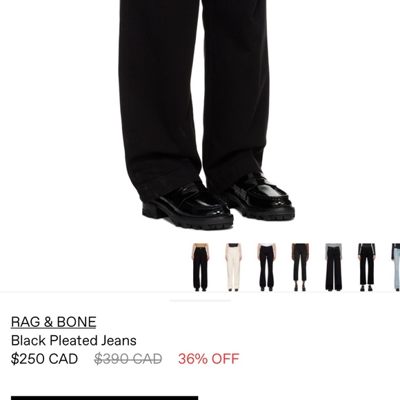 Rag & Bone Black Wide Leg Trousers - Picture 7 of 7